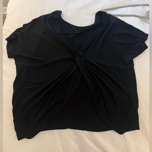 Black shirt with knot in the middle